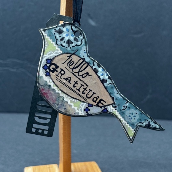 Kelly Rae Roberts Double Sided Bird Ornament “hello Possibility” Hello Gratitude - Picture 2 of 8